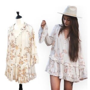 Free People Size S Clover Field Tunic Dress Boho Fairycore Trapeze